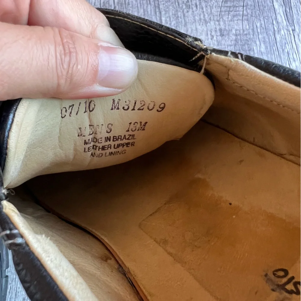 Paolo Sesto casual black leather loafers shoes size 13